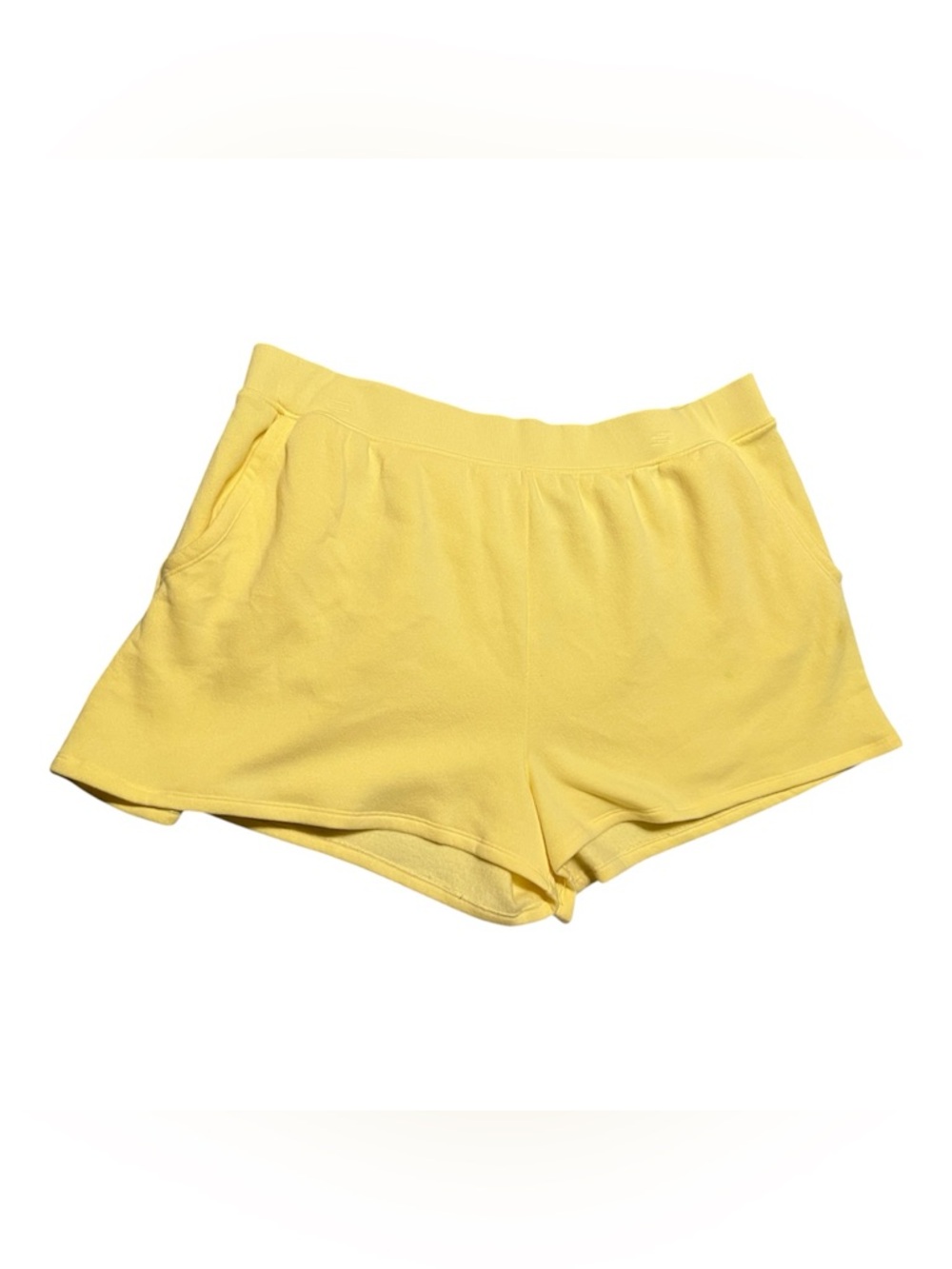 Yellow Women's Elastic Waist Casual Shorts